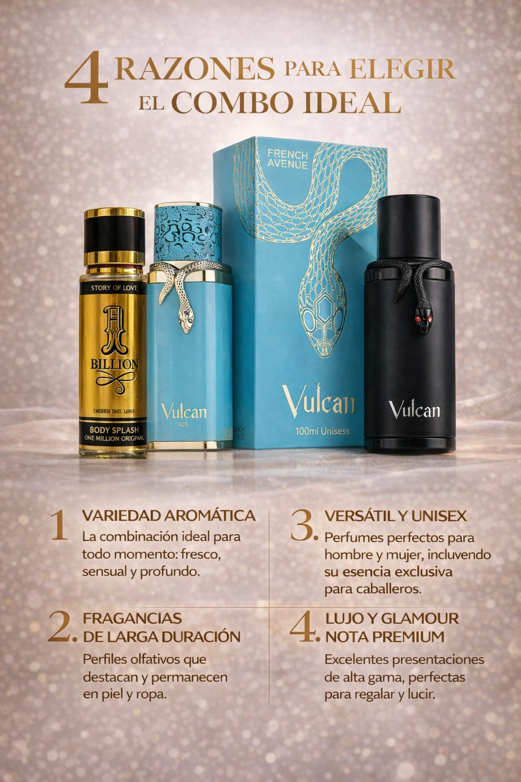 3x1 Perfumes arabes+body splash one millon