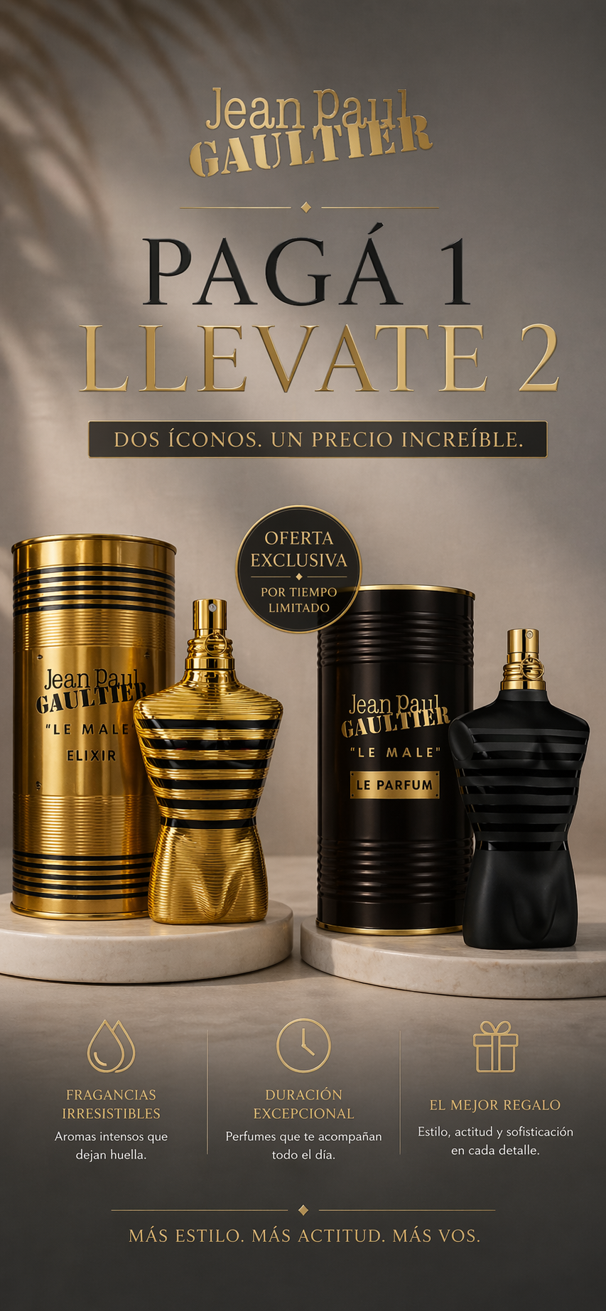 PAUL GAULTIER 2 AL PRECIO DE 1 : le male le parfum+le male elixir