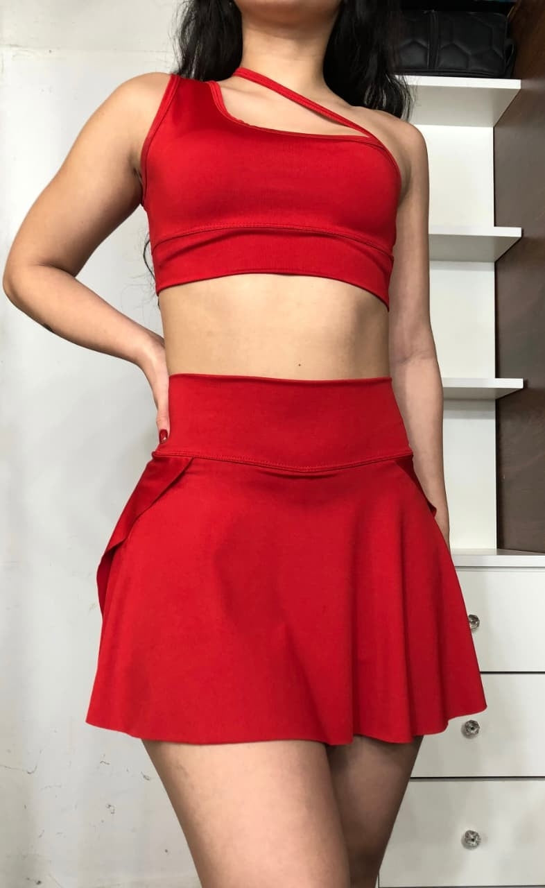 OFERTA 3x1 conjunto short pollera+ top gym