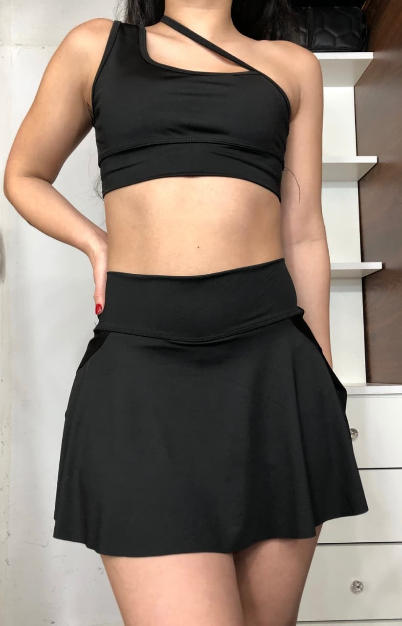 OFERTA 3x1 conjunto short pollera+ top gym